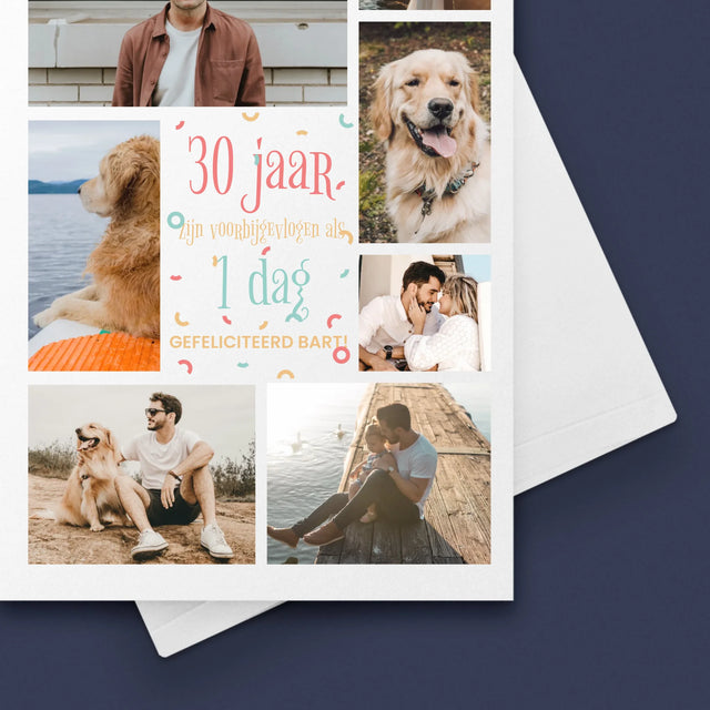 Fotocollage: 30 Jaar Voorbij - Wenskaart