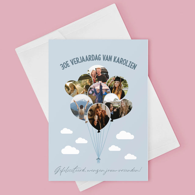 Vorm Van Foto'S: 30E Verjaardag Balonnen - Wenskaart