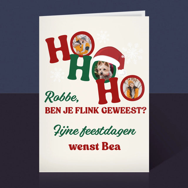 Fotocollage: Ho Ho Ho - Wenskaart