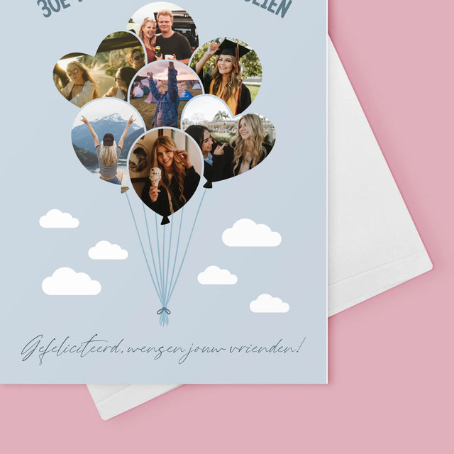 Vorm Van Foto'S: 30E Verjaardag Balonnen - Wenskaart