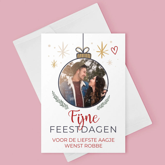 Foto En Handtekening: Fijne Feestdagen Kerstbal - Wenskaart
