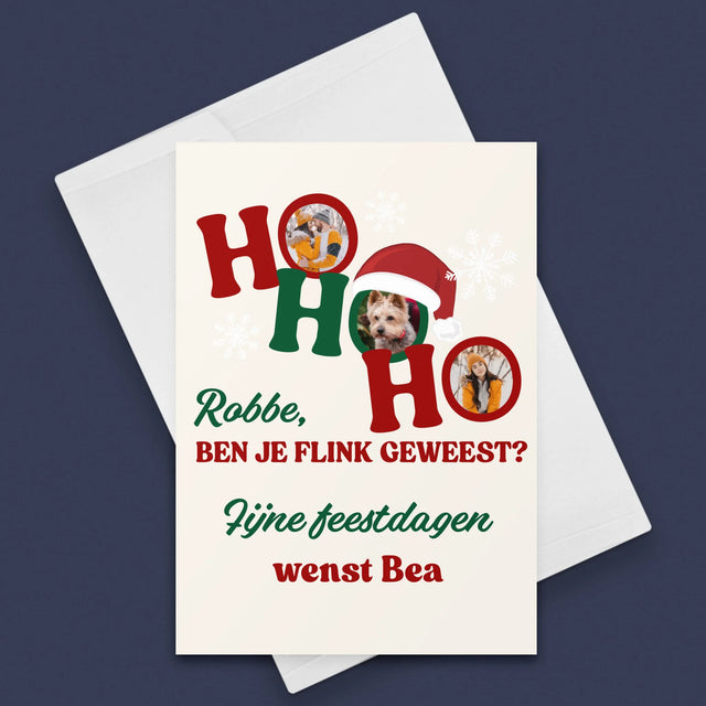 Fotocollage: Ho Ho Ho - Wenskaart