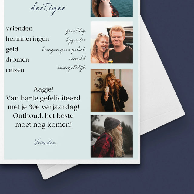 Fotocollage: Getuigschrift Van Een Voorbeeldige Dertiger - Wenskaart