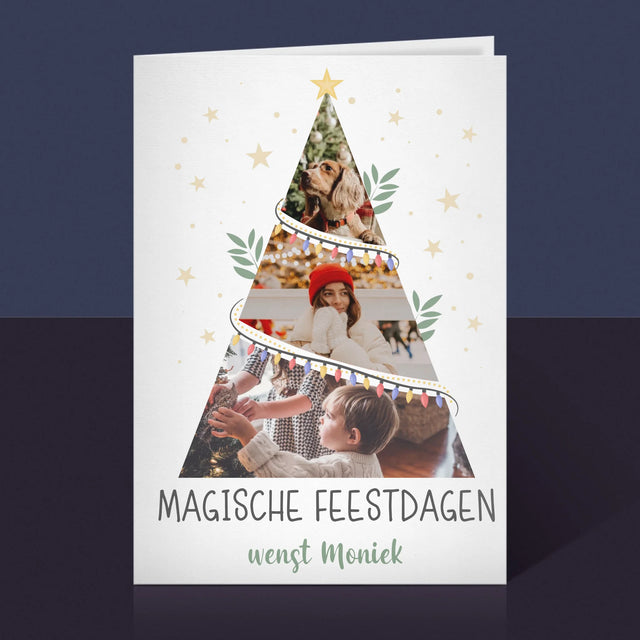 Fotocollage: Kerstboom, Magische Feestdagen - Wenskaart