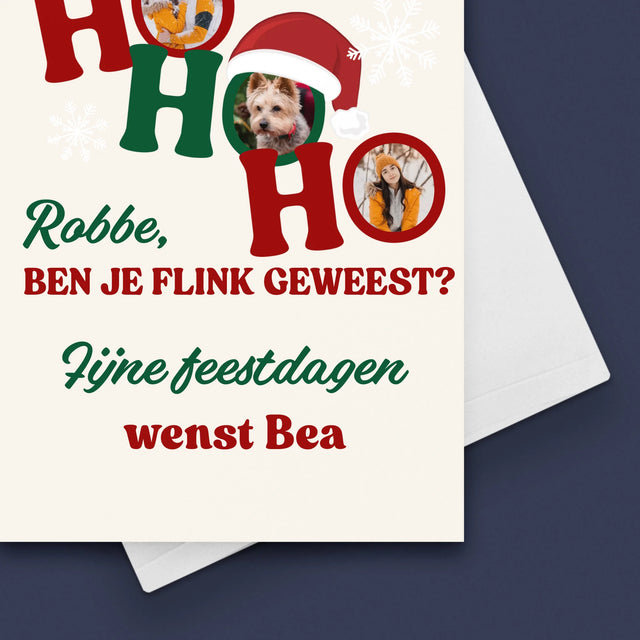 Fotocollage: Ho Ho Ho - Wenskaart