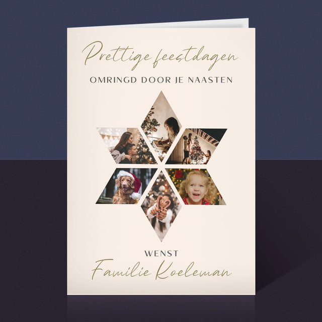 Fotocollage: Prachtige Feestdagen, Ster - Wenskaart
