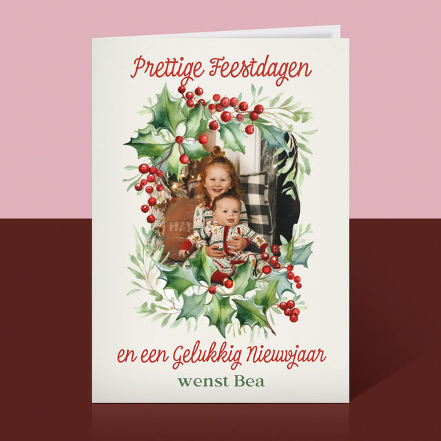 Foto En Handtekening: Kerstkrans - Wenskaart