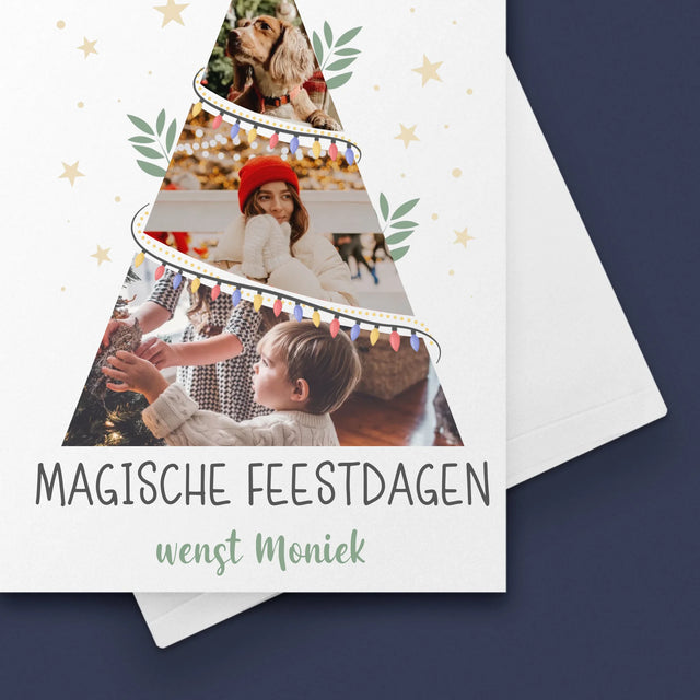 Fotocollage: Kerstboom, Magische Feestdagen - Wenskaart