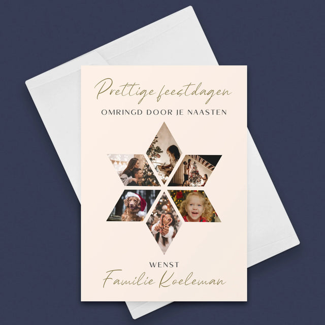 Fotocollage: Prachtige Feestdagen, Ster - Wenskaart