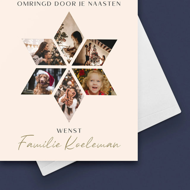 Fotocollage: Prachtige Feestdagen, Ster - Wenskaart