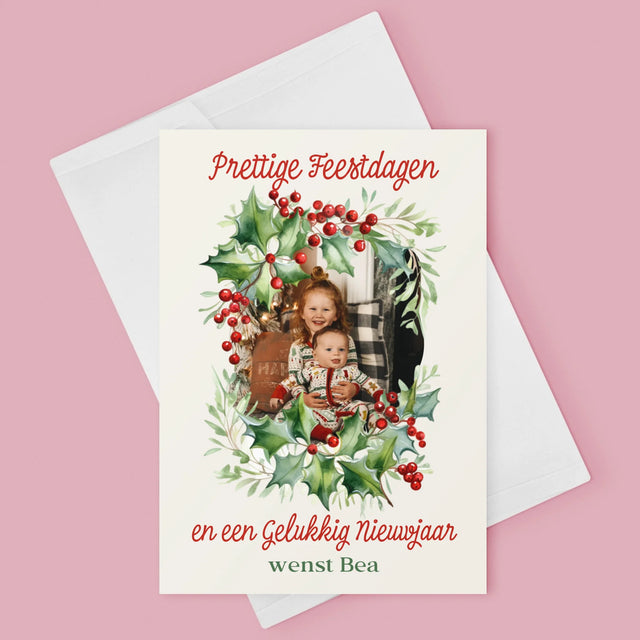 Foto En Handtekening: Kerstkrans - Wenskaart