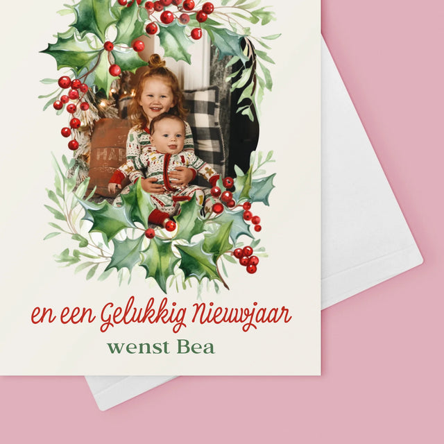 Foto En Handtekening: Kerstkrans - Wenskaart