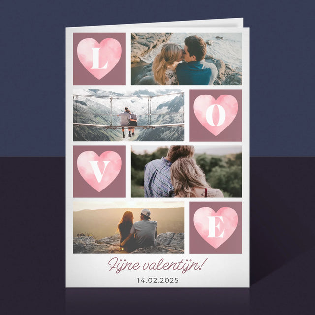 Fotocollage: Hartje Love - Wenskaart