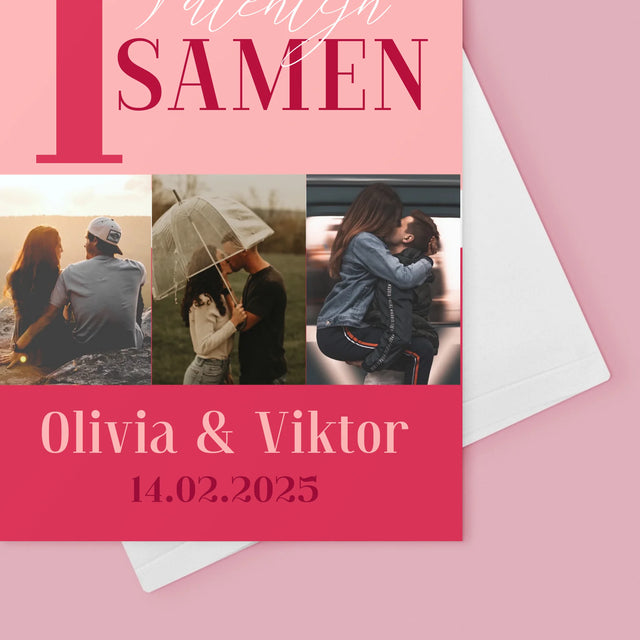 Fotocollage: Eerste Valentijn Samen - Wenskaart