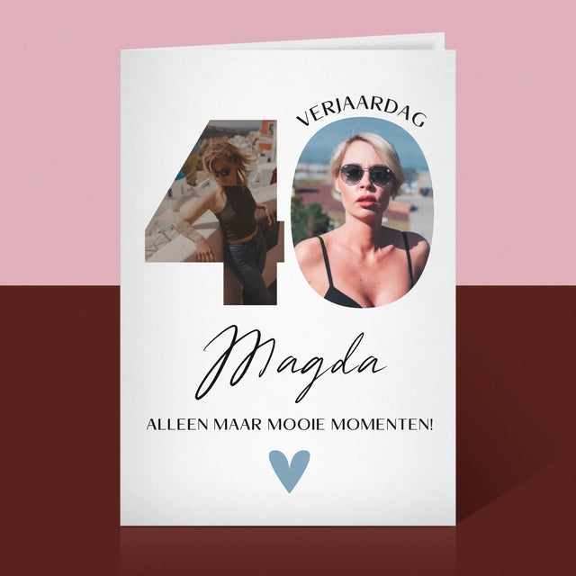 Woord Van Foto'S: 40E Verjaardag Mooie Momenten - Wenskaart