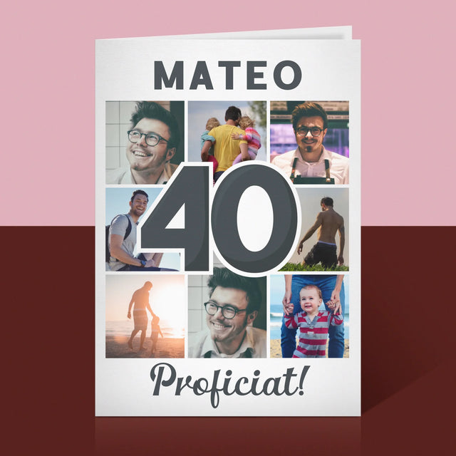Fotocollage: 40 Jaar - Wenskaart
