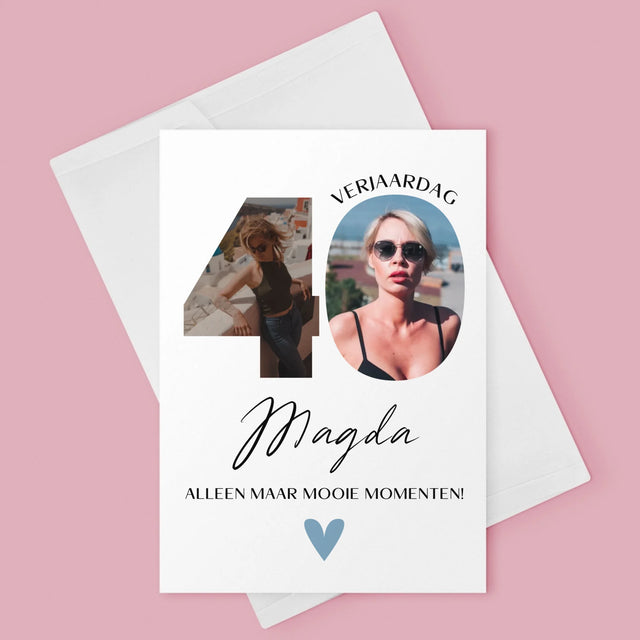 Woord Van Foto'S: 40E Verjaardag Mooie Momenten - Wenskaart