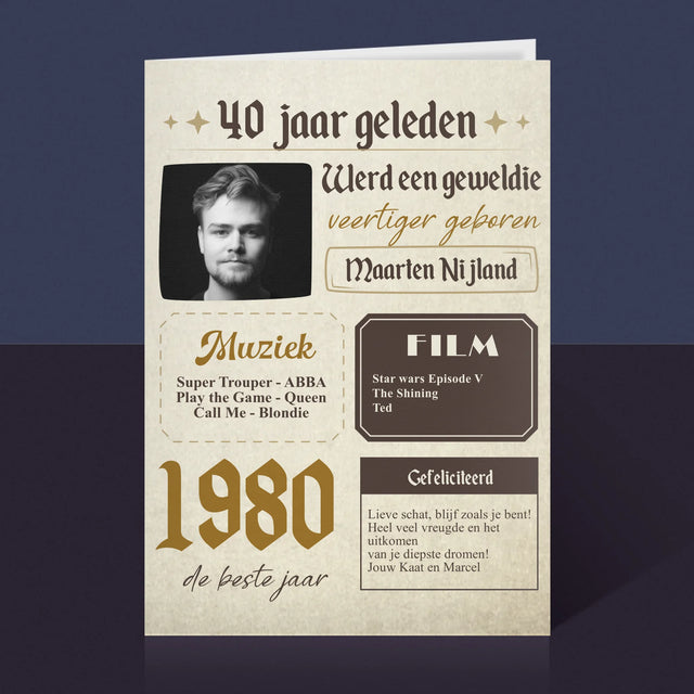 Omslag Van Tijdschrift: 40 Jaar Geleden - Wenskaart