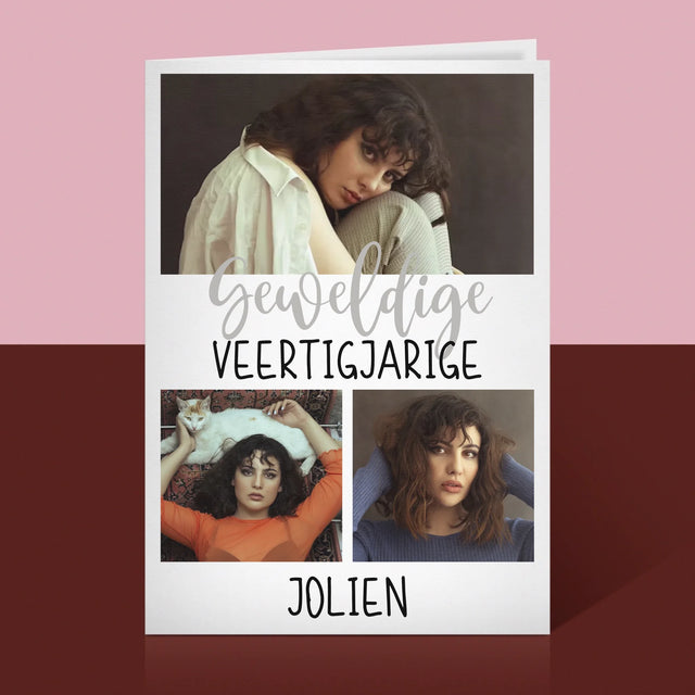 Fotocollage: Geweldige Veertigjarige, Vrouw - Wenskaart