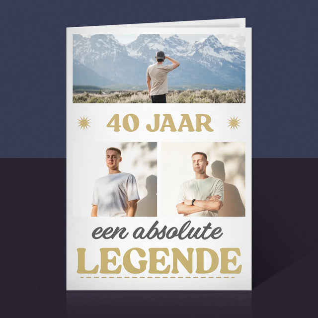 Fotocollage: 40 Jaar Lang Een Legende - Wenskaart