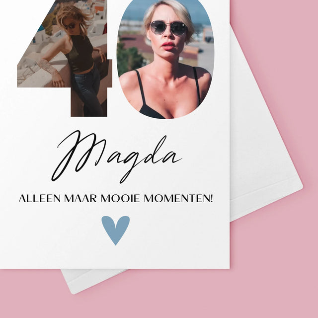 Woord Van Foto'S: 40E Verjaardag Mooie Momenten - Wenskaart