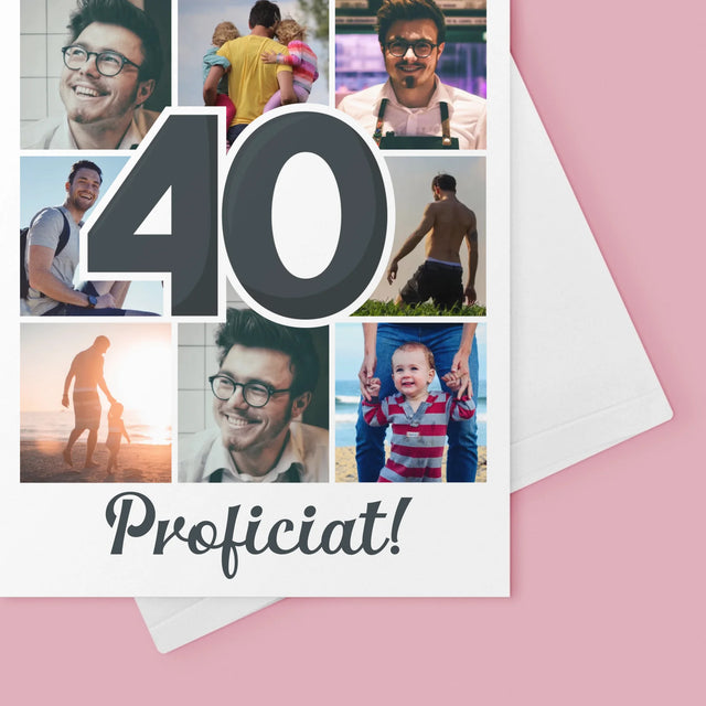 Fotocollage: 40 Jaar - Wenskaart