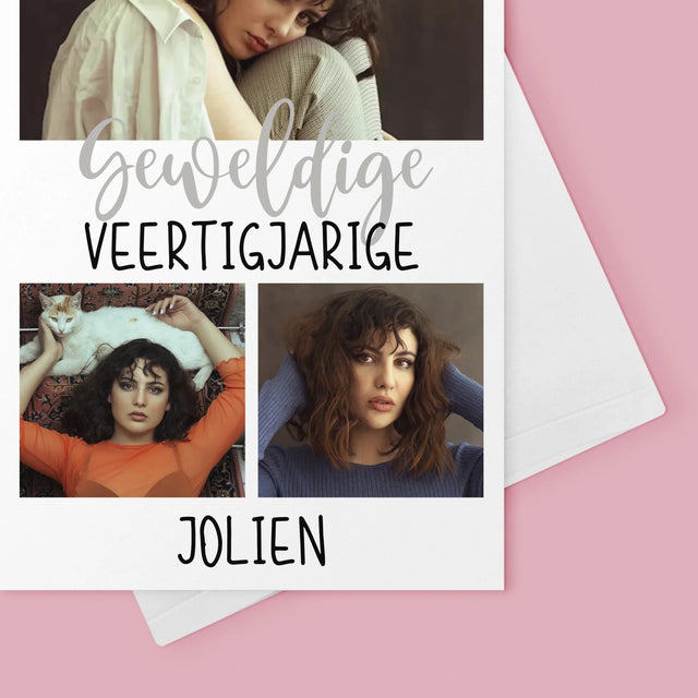Fotocollage: Geweldige Veertigjarige, Vrouw - Wenskaart