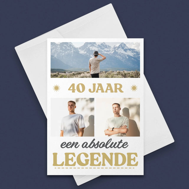 Fotocollage: 40 Jaar Lang Een Legende - Wenskaart