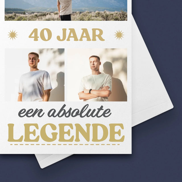Fotocollage: 40 Jaar Lang Een Legende - Wenskaart