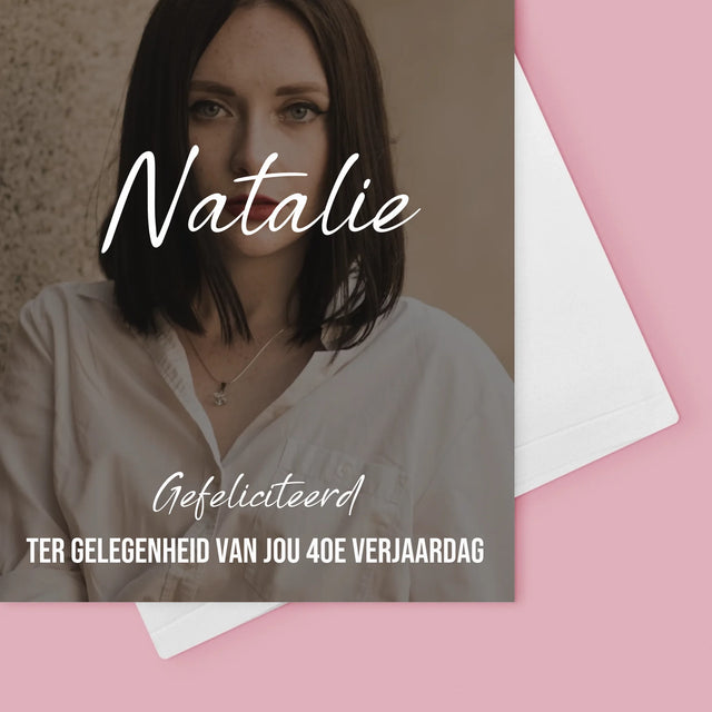 Foto En Handtekening: 40E Verjaardag, Gefeliciteerd - Wenskaart