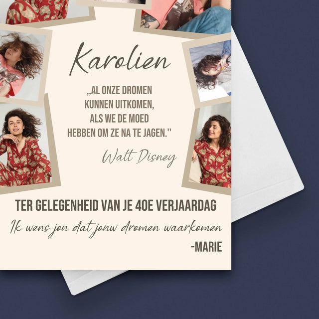 Fotocollage: Maak Je Dromen Waar - Wenskaart