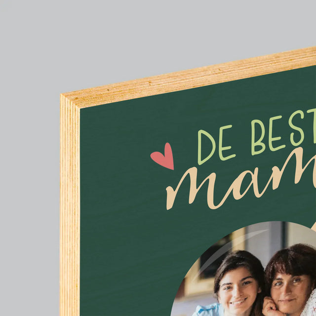 Foto En Handtekening: De Beste Mama Ter Wereld - Afdruk Op Hout (Verticaal)