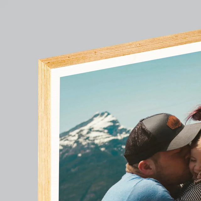 Foto En Handtekening: Onvervangbare Papa, Toewijding - Afdruk Op Hout (Verticaal)