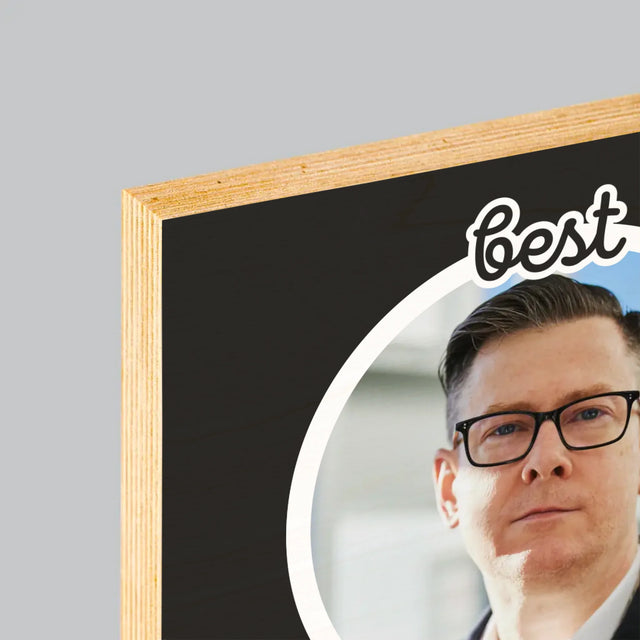 Foto En Handtekening: Teacher Chemische Elementen - Afdruk Op Hout (Verticaal)