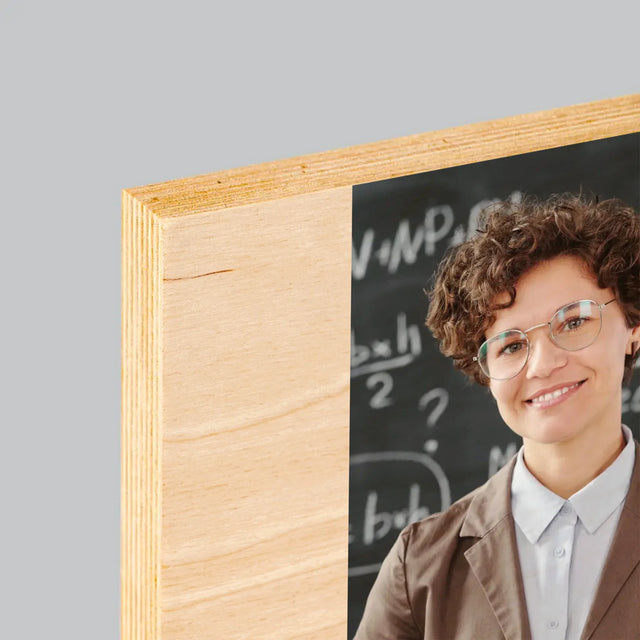 Foto En Handtekening: De Beste Leerares Onder Zon - Afdruk Op Hout (Verticaal)