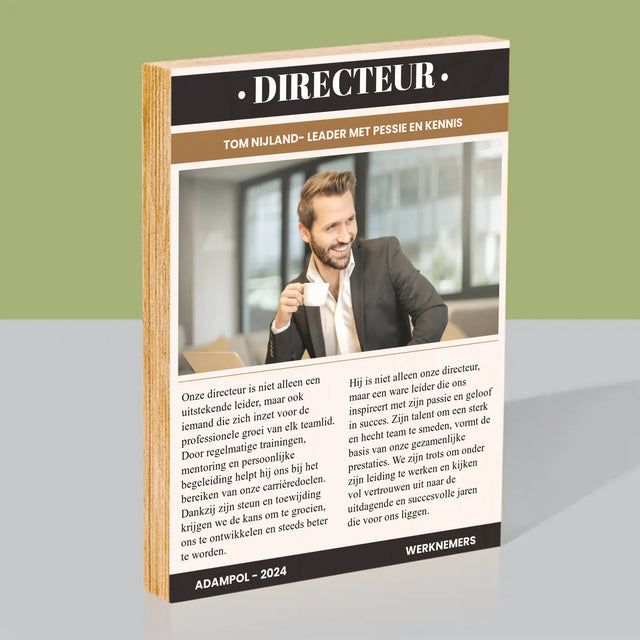 Omslag Van Tijdschrift: Directeur - Afdruk Op Hout (Verticaal)
