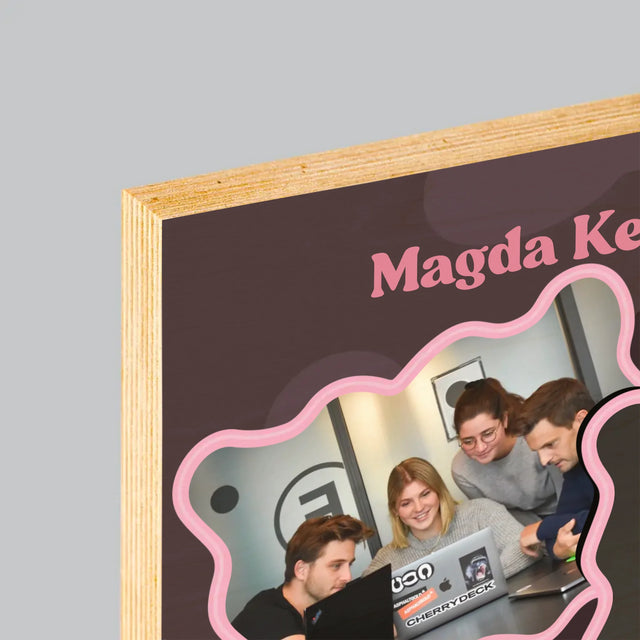 Fotocollage: De Beste Bazin - Afdruk Op Hout (Verticaal)