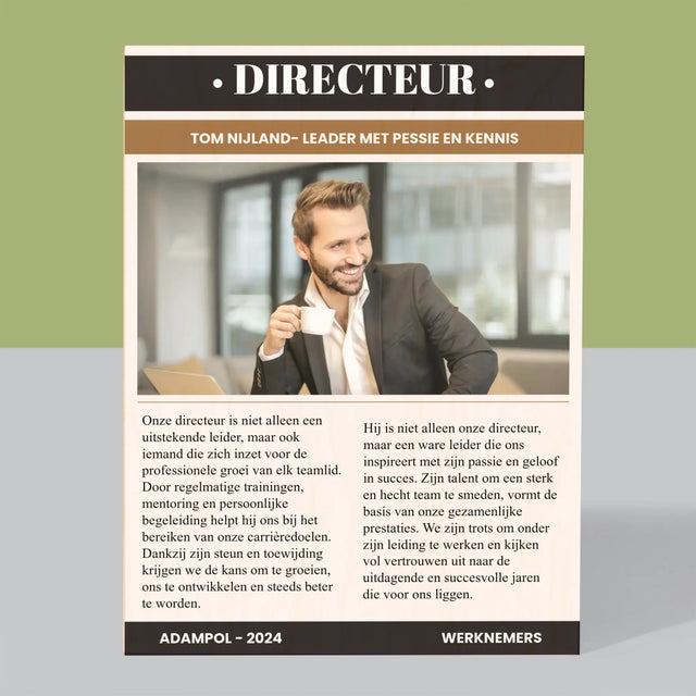 Omslag Van Tijdschrift: Directeur - Afdruk Op Hout (Verticaal)