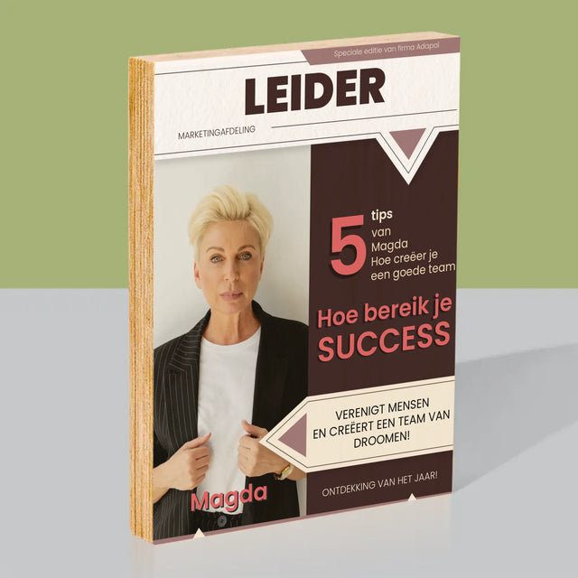 Omslag Van Tijdschrift: Leider - Afdruk Op Hout (Verticaal)