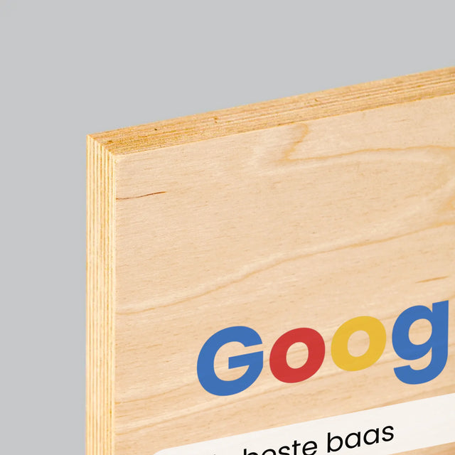 Foto En Handtekening: De Beste Baas Google-Score - Afdruk Op Hout (Verticaal)