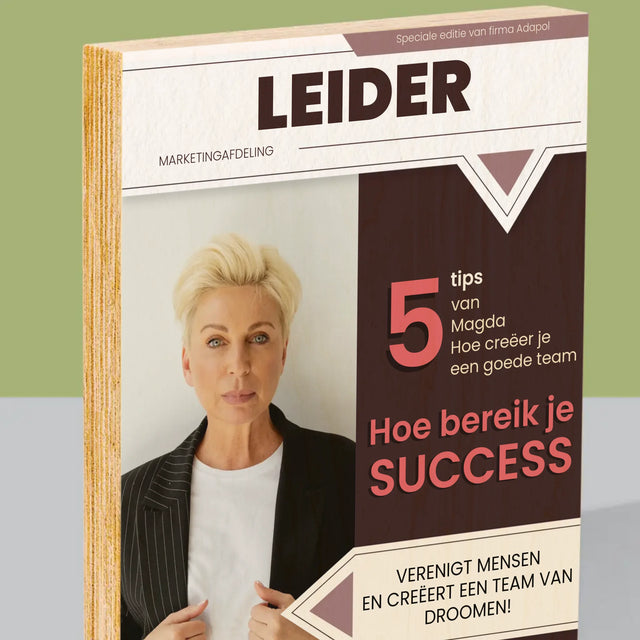 Omslag Van Tijdschrift: Leider - Afdruk Op Hout (Verticaal)