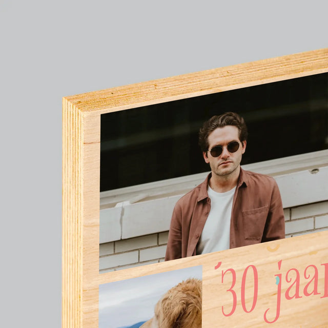 Fotocollage: 30 Jaar Voorbij - Afdruk Op Hout (Verticaal)