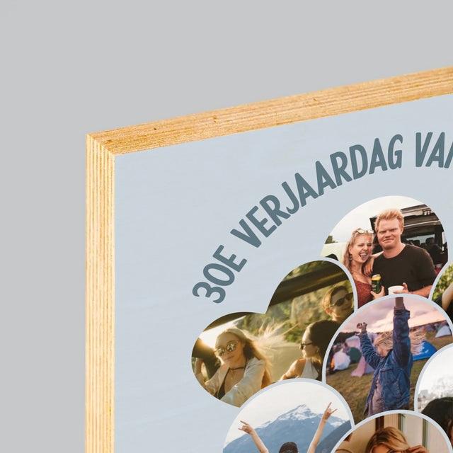 Vorm Van Foto'S: 30E Verjaardag Balonnen - Afdruk Op Hout (Verticaal)