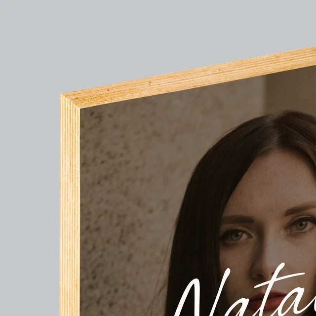 Foto En Handtekening: 40E Verjaardag, Gefeliciteerd - Afdruk Op Hout (Verticaal)