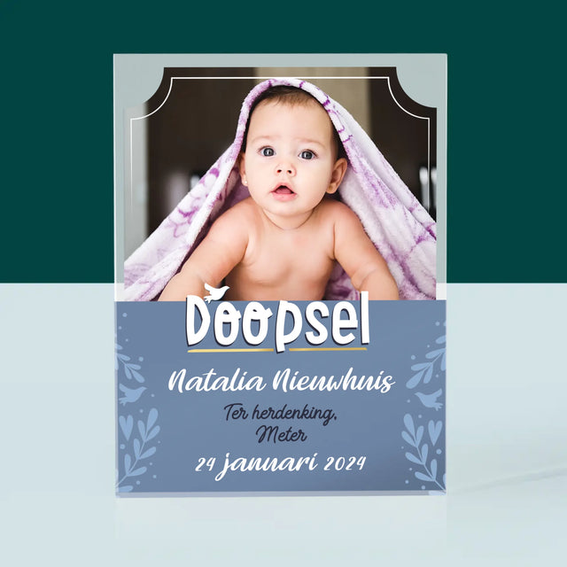 Foto En Handtekening: Doopsel - Acryl Blok