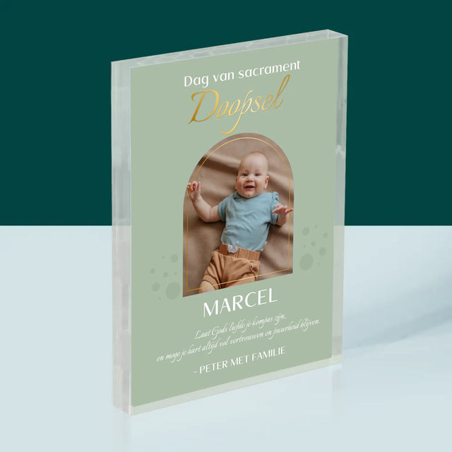 Foto En Handtekening: Doop Sacrament - Acryl Blok