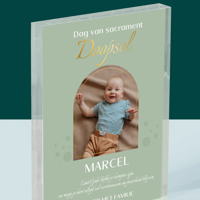 Foto En Handtekening: Doop Sacrament - Acryl Blok