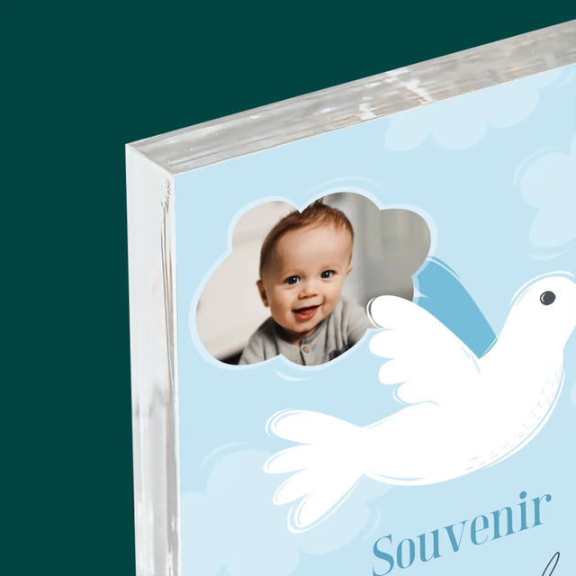 Foto En Handtekening: Souvenir Doopsel - Acryl Blok
