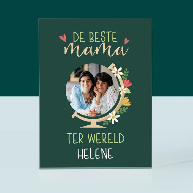 Foto En Handtekening: De Beste Mama Ter Wereld - Acryl Blok