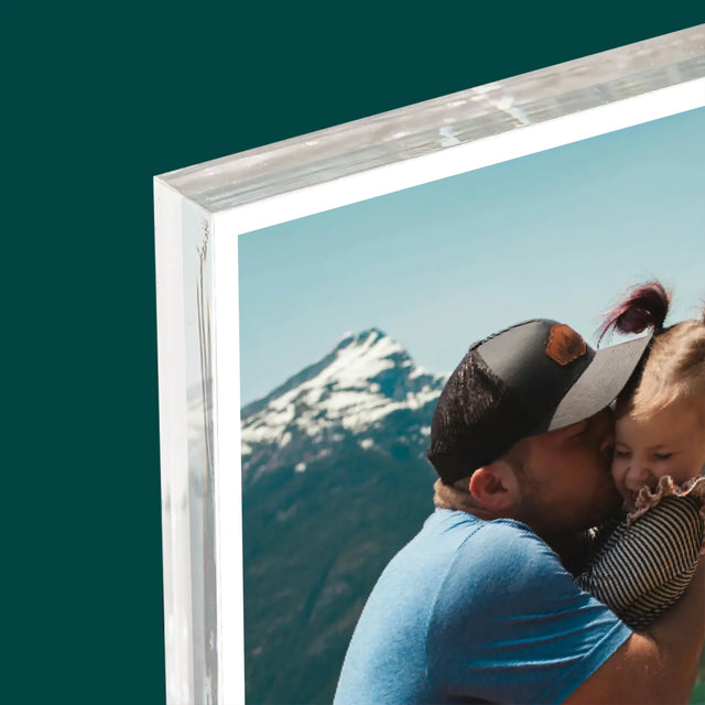 Foto En Handtekening: Onvervangbare Papa, Toewijding - Acryl Blok